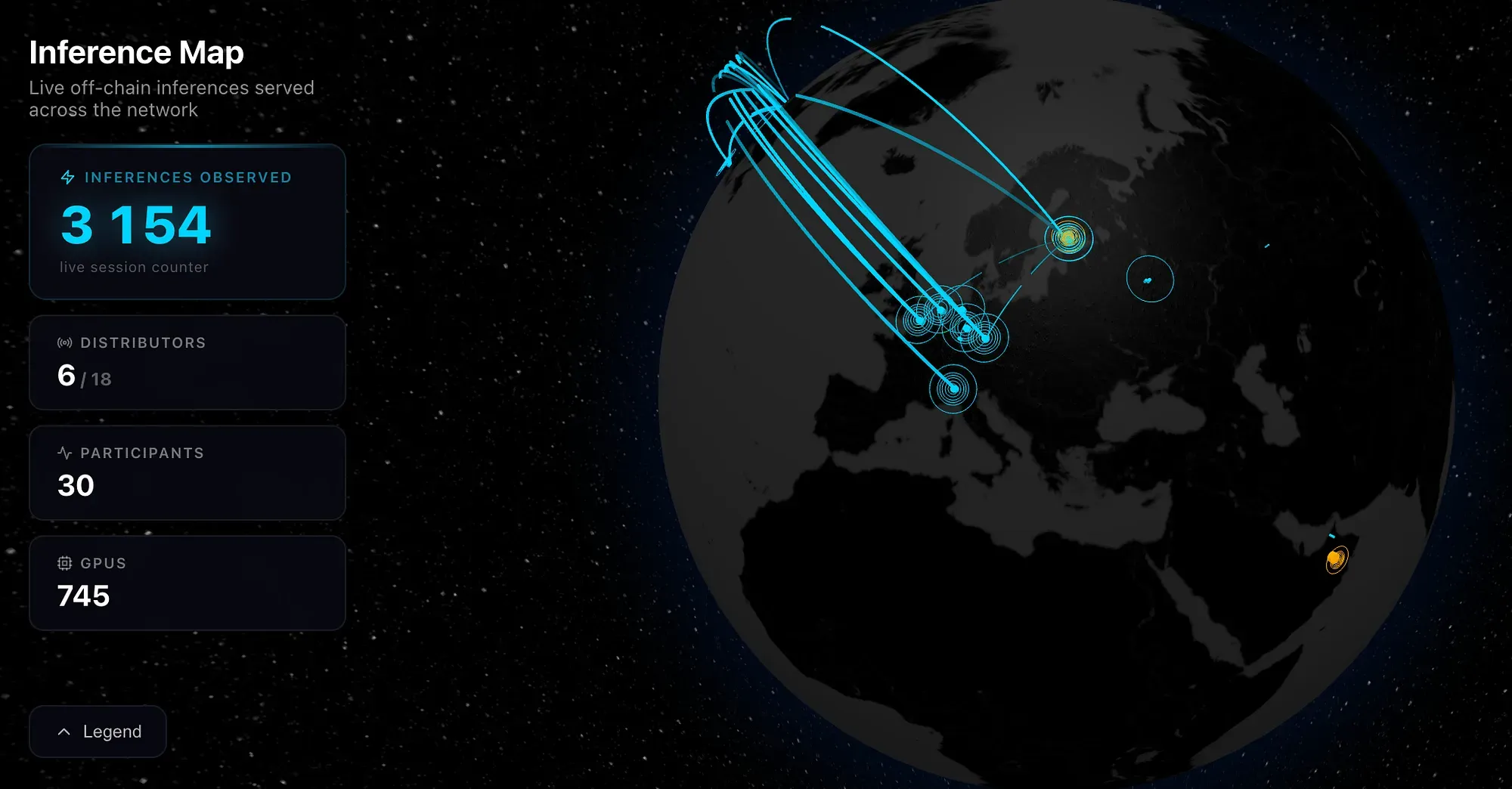 Live inference activity across the Gonka network