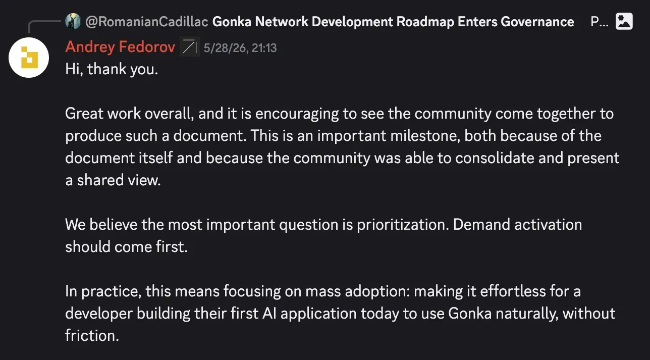 Andrey Fedorov commenting on the roadmap proposal